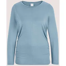 Madeleine Langarmshirt mit gerafften Seiten in rauchblau | Gr.: 42
