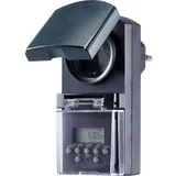 BASETECH BT-2106308 Steckdosen-Zeitschaltuhr digital Wochenprogramm 1800 W IP44 Countdown-Funktion, Zufallsfunktion