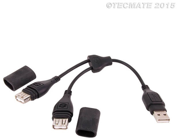 USB-stekker van de OPTIMATE-adapterkabel naar 2x USB-koppeling (nr.110)