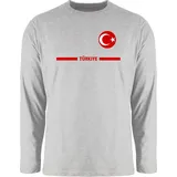 Shirtracer Rundhalsshirt Türkei Trikot Wappen, Türkiye mit Stolz, Türkisches Fan-Motiv 2026 Fussball WM Fanartikel grau S