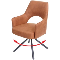 Esszimmerstuhl MCW-K30, Küchenstuhl Lehnstuhl, drehbar Auto-Position, Stoff/Textil MVG ~ Wildleder-Optik braun