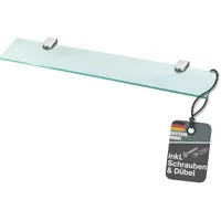 bonsport Glasregal Wandregal für Badezimmer Klarglas - Glas Regal aus 6 mm Sicherheitsglas 60cm - Glasablage Glasregalboden Badablage