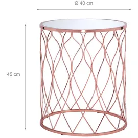WOMO-DESIGN Beistelltisch 2er Set Chicago Ø40/Ø45cm, Kupfer, handgefertigt