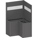 Biohort Belvedere Sichtschutz L-Form 2 Stk. mit Acrylglas 100 x 102 x 91 cm dunkelgrau