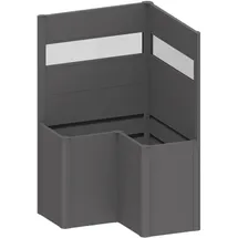 Biohort Belvedere Sichtschutz L-Form 2 Stk. mit Acrylglas 100 x 102 x 91 cm dunkelgrau