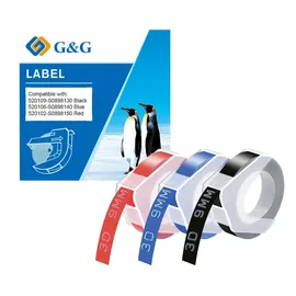 G&G Prägebänder 3D ersetzt Dymo S0898130/140/150, 9 mm, blau,