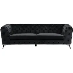 3-Sitzer Sofa Samtstoff schwarz SOTRA