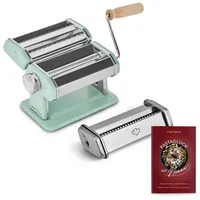 Springlane Manuelle Nudelmaschine Nonna, Edelstahl, Pastamaker inkl. Rezeptheft, Nudeltrockner,
