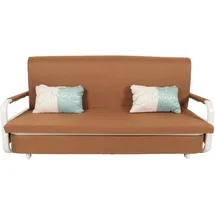 Mendler Schlafsofa HWC-M83, Schlafcouch Couch Sofa, Schlaffunktion Bettkasten Liegefläche, 190x185cm ~ Stoff/Textil braun