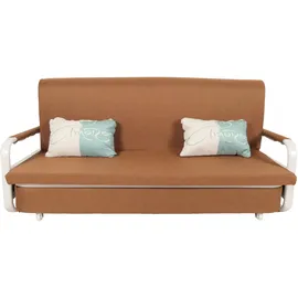 Mendler Schlafsofa HWC-M83, Schlafcouch Couch Sofa, Schlaffunktion Bettkasten Liegefläche, 190x185cm ~ Stoff/Textil braun