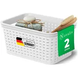 Novaliv - 2x Aufbewahrungsbox 2x Aufbewahrungskorb Rattan