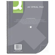 Q-Connect Spiral-Notizblock A4 Liniert / 80 Blatt / 160 Seiten/Notizbuch Spiralblock Collegeblock/Notizblock mit Spiralbindung/Schulblock Schreibblock