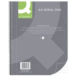 Q-Connect Spiral-Notizblock A4 Liniert / 80 Blatt / 160 Seiten/Notizbuch Spiralblock Collegeblock/Notizblock mit Spiralbindung/Schulblock Schreibblock