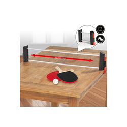 MAXXMEE Mini-Tischtennisplatte Tischtennis-Set (7-tlg), Tischtennis-Set zum Mitnehmen schwarz/rot