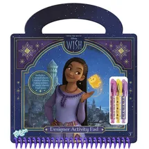 Totum WISH Designer-Buch: Disney Malbuch und kreatives Activity-Buch mit Schablonen, Stickern, Mini-Gelstiften, Hardcover und Spiralbindung - Disney-Fans und Kinder, bunt
