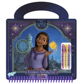 Totum WISH Designer-Buch: Disney Malbuch und kreatives Activity-Buch mit Schablonen, Stickern, Mini-Gelstiften, Hardcover und Spiralbindung - Disney-Fans und Kinder, bunt