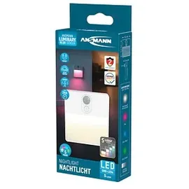 Ansmann Sensor-Nachtlicht NL5R wiederaufladbar 1600-0481 Nachtlicht mit Bewegungsmelder Rund LED Warmweiß Weiß