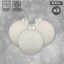 Atmosphera - Weihnachtsbaumkugeln Ø6 x 3 cm in Beige