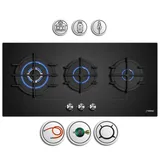 phönix handels gmbh Phönix PG-903L Einbau Gaskochfeld 3 flammig Gaskochmulde Glas 90cm