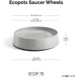 Ecopots Untersetzer Oslo Rollen Weißgrau 41 cm x 9,5 cm