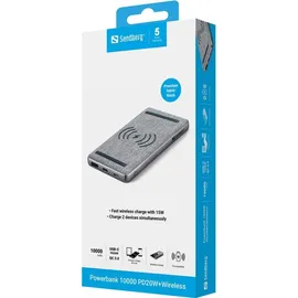 Sandberg Powerbank 10000 PD20W+Wireless 10000 mAh