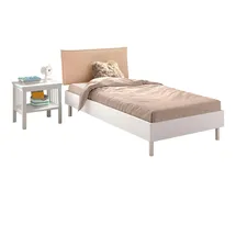58 aufm Kessel JUGENDZIMMER SET 90x200 Keeley Buche Weiß Holz Nachtkonsole Komfort