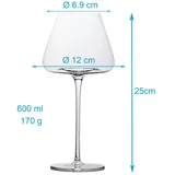 Intirilife 2x Wein Glas mit modernem Design - 600 ml Füllmenge - Weißwein Rotwein Glas Kelch Spülmaschinenfest Kristallglas stoßfest