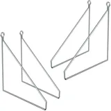 ML-Design 4 Stück Regalhalterung 250mm Silber Metall Dreieckige Schwebe