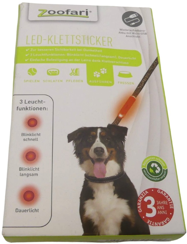 zoofari LED-Klettsticker mit USB-Kabel bessere Sichtbarkeit einfache Befestig...