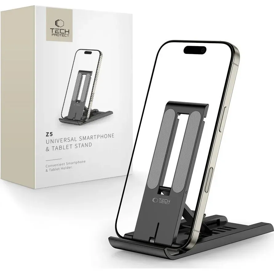 Schreibtischständer für Telefon/Tablet, Tech-Protect Z5 Universal smartphone & tablet Stand, Schwarz