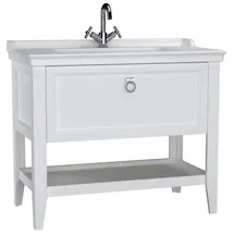 Vitra Valarte Waschtisch-Möbel-Set 62183 99,5 x 53 x 88 cm, 1 Vollauszug, weiß matt/Waschtisch weiß hochglanz