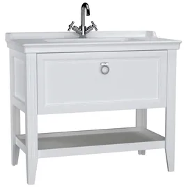 Vitra Valarte Waschtisch-Möbel-Set 62183 99,5 x 53 x 88 cm, 1 Vollauszug, weiß matt/Waschtisch weiß hochglanz