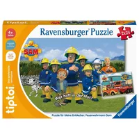 Ravensburger tiptoi Puzzle für kleine Entdecker: Feuerwehrmann Sam, Kinderpuzzle für Kinder ab 4 Jahren, für 1 Spieler, Blau und Rot