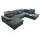 Stella Trading WAYNE Wohnlandschaft in U-Form, Stoffbezug Anthrazit - Ausziehbares Sofa mit Schlaffunktion & Bettkasten - 340 x 81 (104) x 188 (240) cm (B/H/T)