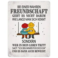 Trendaffe Wahre Freundschaft Metallschild mit Freunde Motiv Leben Liebe