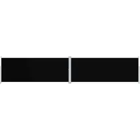 vidaXL Seitenmarkise 200 x 1000 cm Schwarz Polyester 2 St.