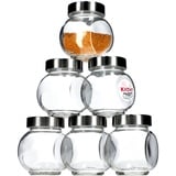 KADAX Gewürzbehälter aus Glas, 6er Set, Gewürzgläser mit dichtem Deckel, Glasbehälter für Gewürze, Einwandfreie Küchenbehälter für Salz, Pfeffer, Kaffee (Transparent, 210 ml)