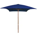 vidaXL Sonnenschirm mit Holz-Mast 200 x 300 cm Blau