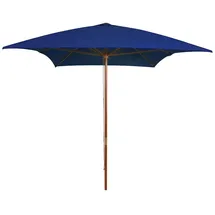 vidaXL Sonnenschirm mit Holz-Mast 200 x 300 cm Blau
