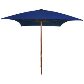 vidaXL Sonnenschirm mit Holz-Mast 200 x 300 cm Blau