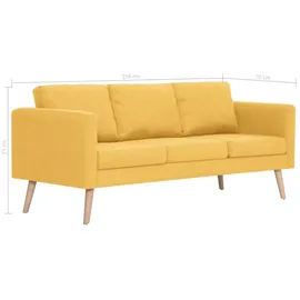 vidaXL 3-Sitzer-Sofa Stoff Gelb