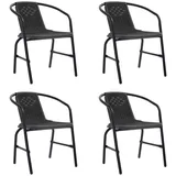 vidaXL Rattan-Optik Gartenstühle 62 x 55 x 74 cm schwarz 4er Set