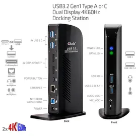 Club 3D CSV-1460 USB 3.0 Dual Display Docking Station Schwarz