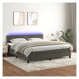 vidaXL Boxspringbett 180 x 200 cm Dunkelgrau