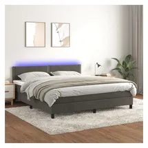 vidaXL Boxspringbett 180 x 200 cm Dunkelgrau