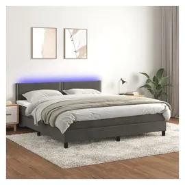 vidaXL Boxspringbett 180 x 200 cm Dunkelgrau