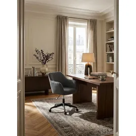 KADIMA DESIGN Retro Drehstuhl Maria Polyester grau