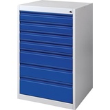 PROMAT Schubladenschrank BK 600 H1000xB600xT600mm grau/blau 7 Schubl.Einfachauszug