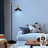 ETC Shop Alt Messing Steh Lampe Wohn Zimmer Fernbedienung Dimmer Leuchte im Set inkl. RGB LED Leuchtmittel