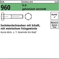 Industrial Quality Supplies DIN 960 Sechskantschrauben 8.8 M 12
